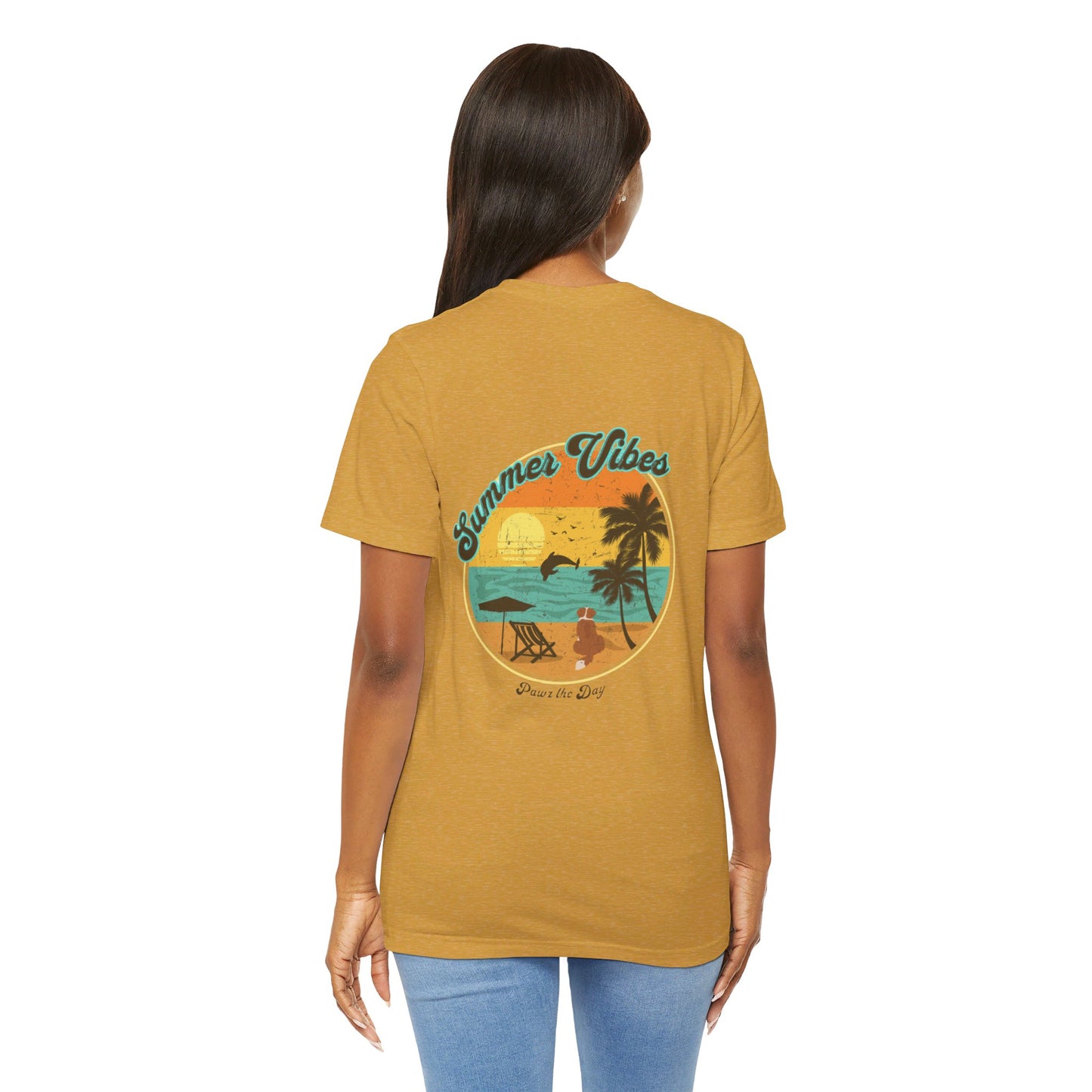 Distressed Summer Vibes Pawz The Day Tee