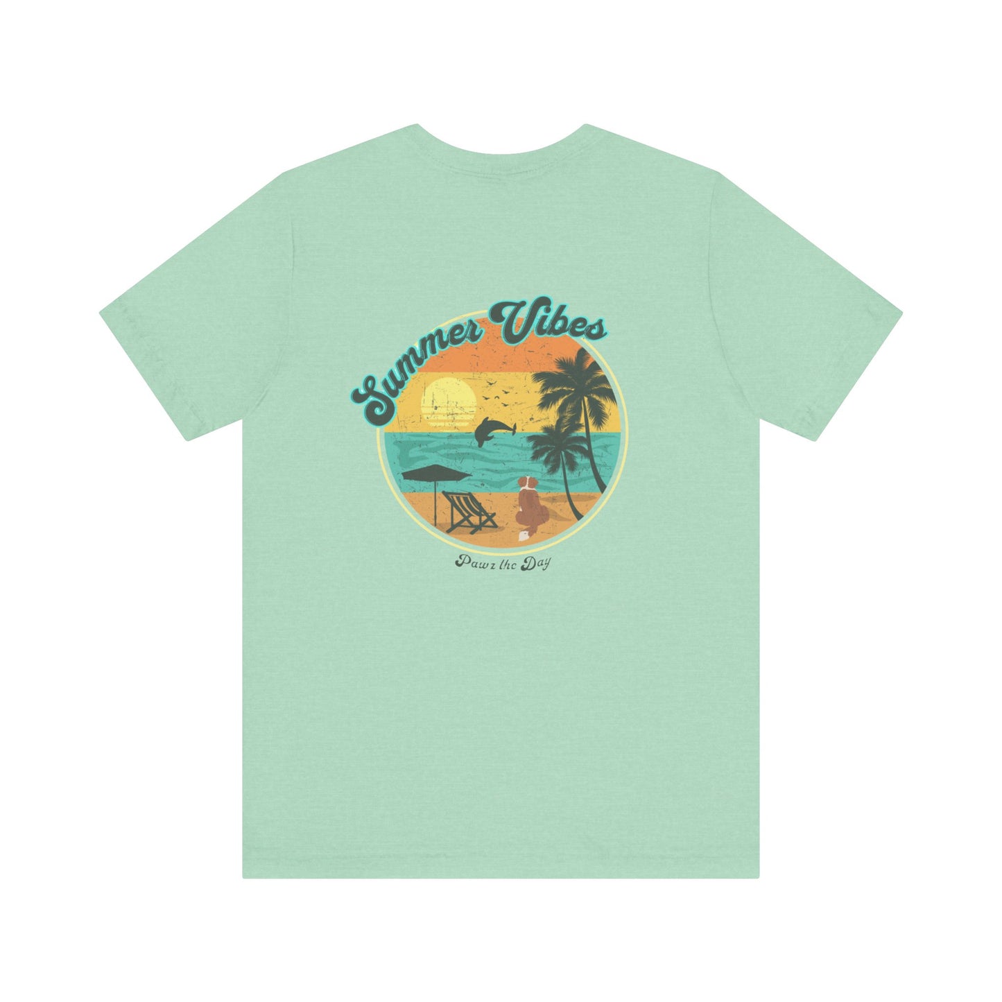 Distressed Summer Vibes Pawz The Day Tee