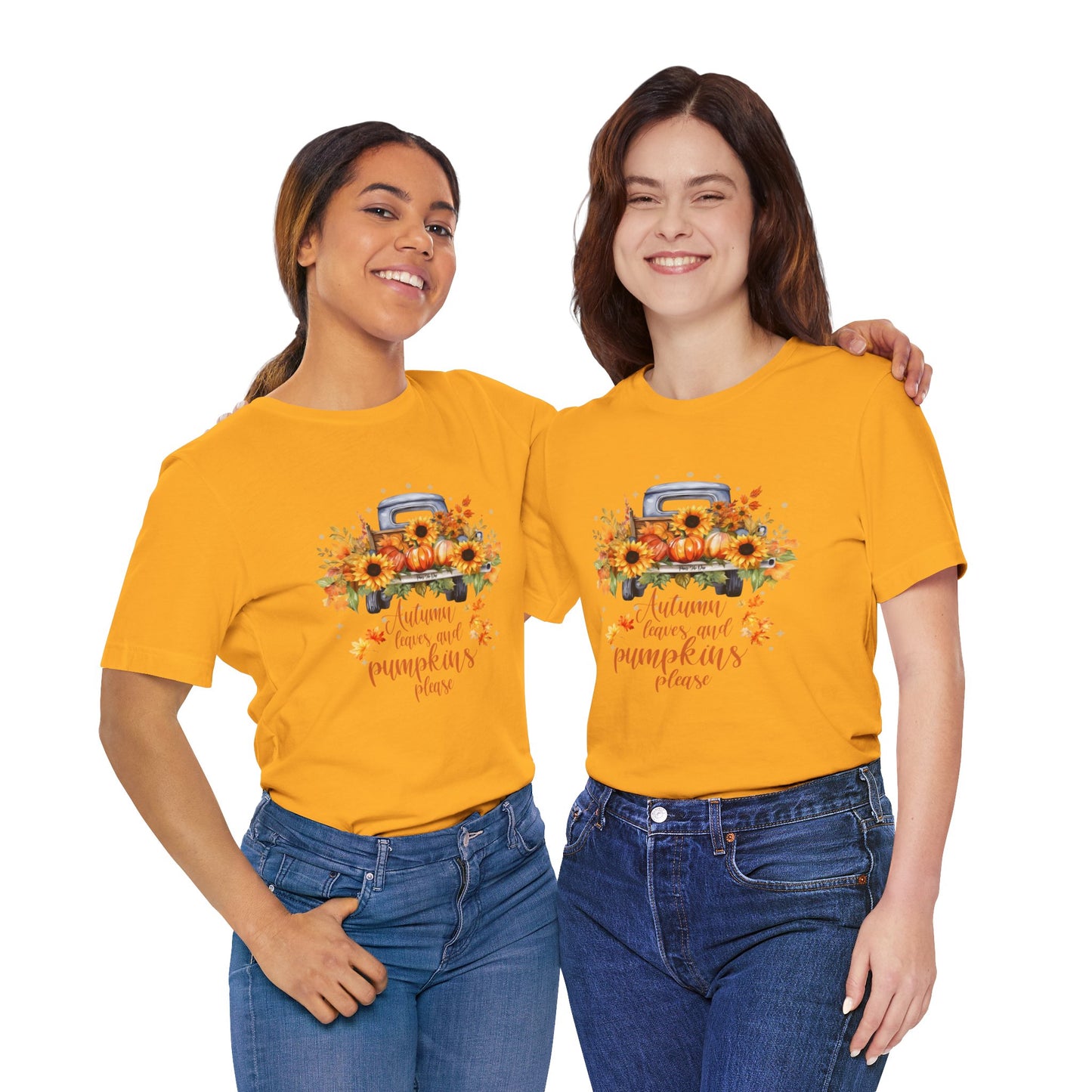 Autumn Leaves and Pumpkins Please Tee