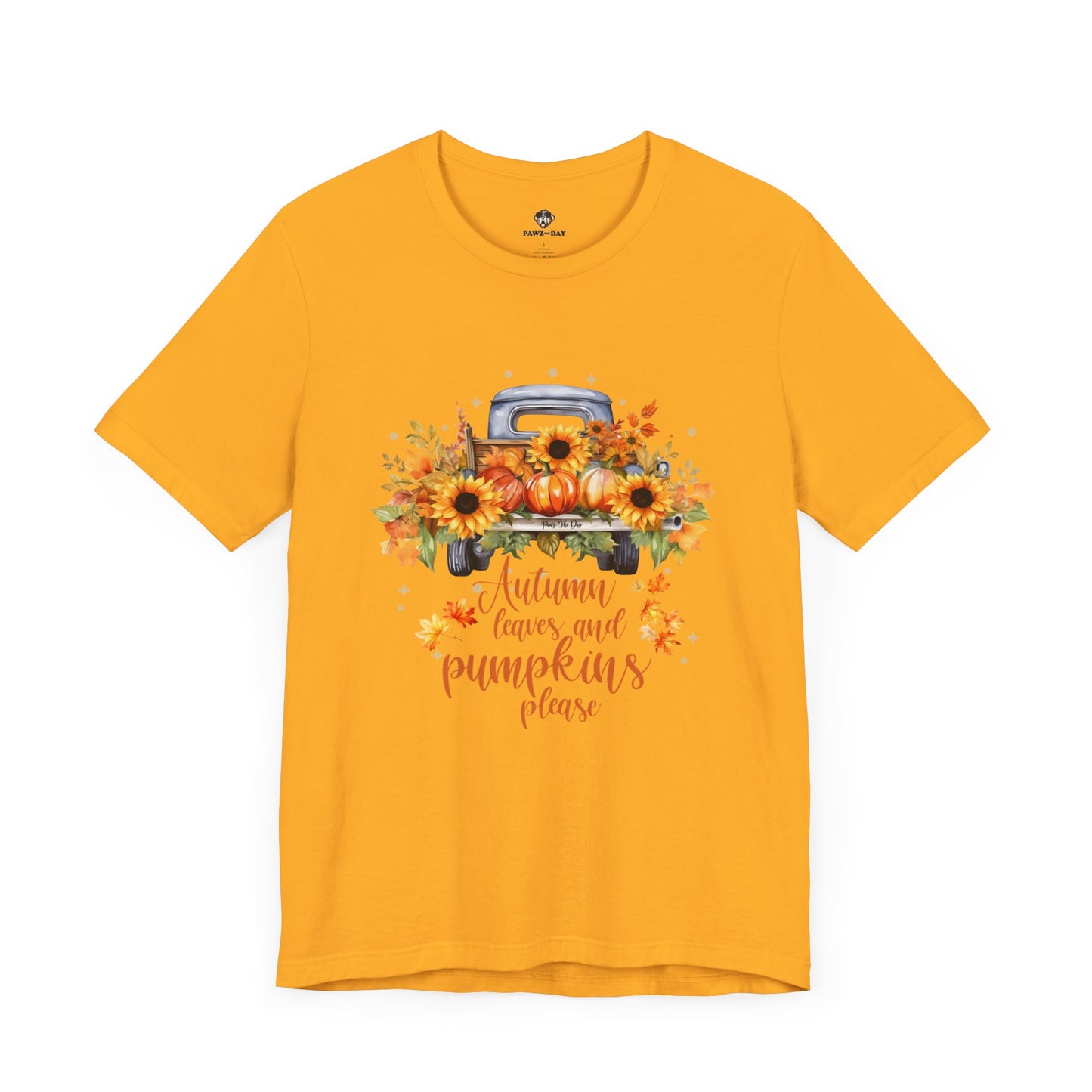 Autumn Leaves and Pumpkins Please Tee