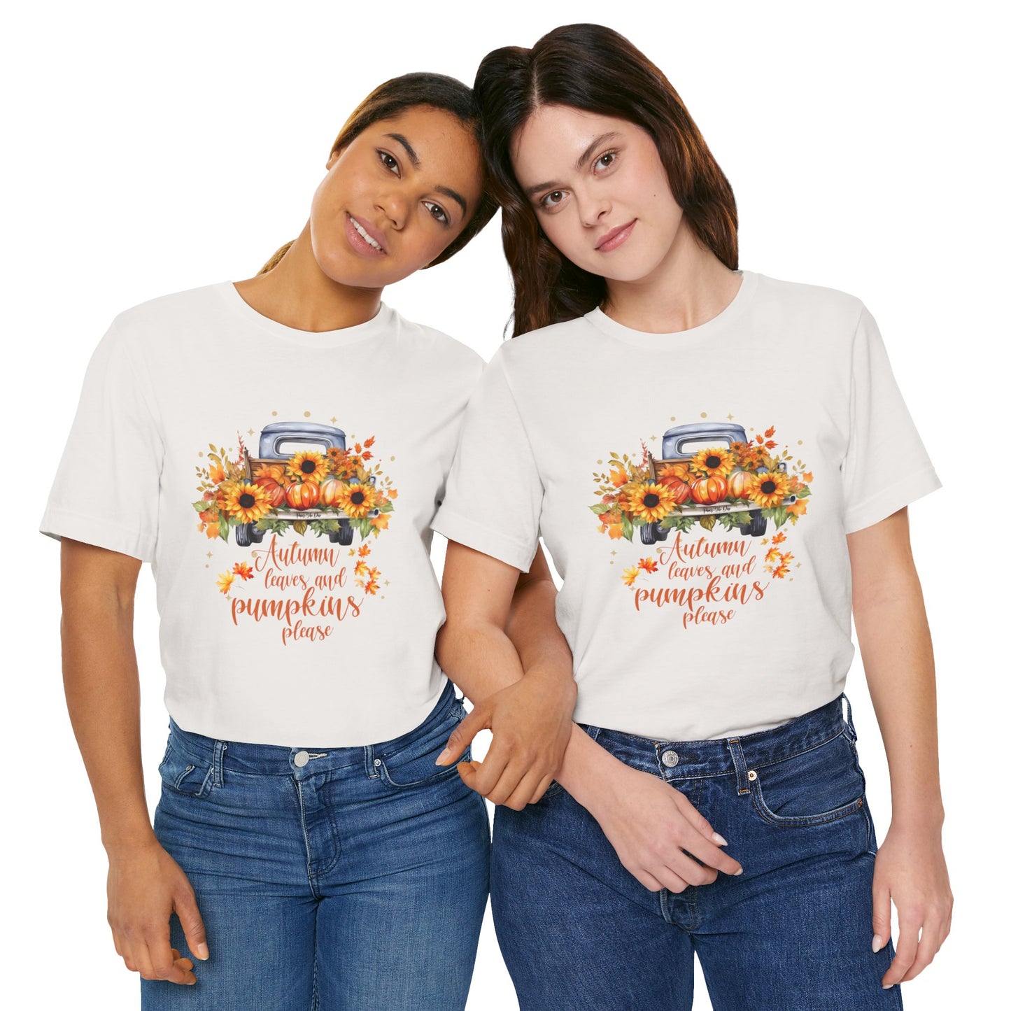 Autumn Leaves and Pumpkins Please Tee