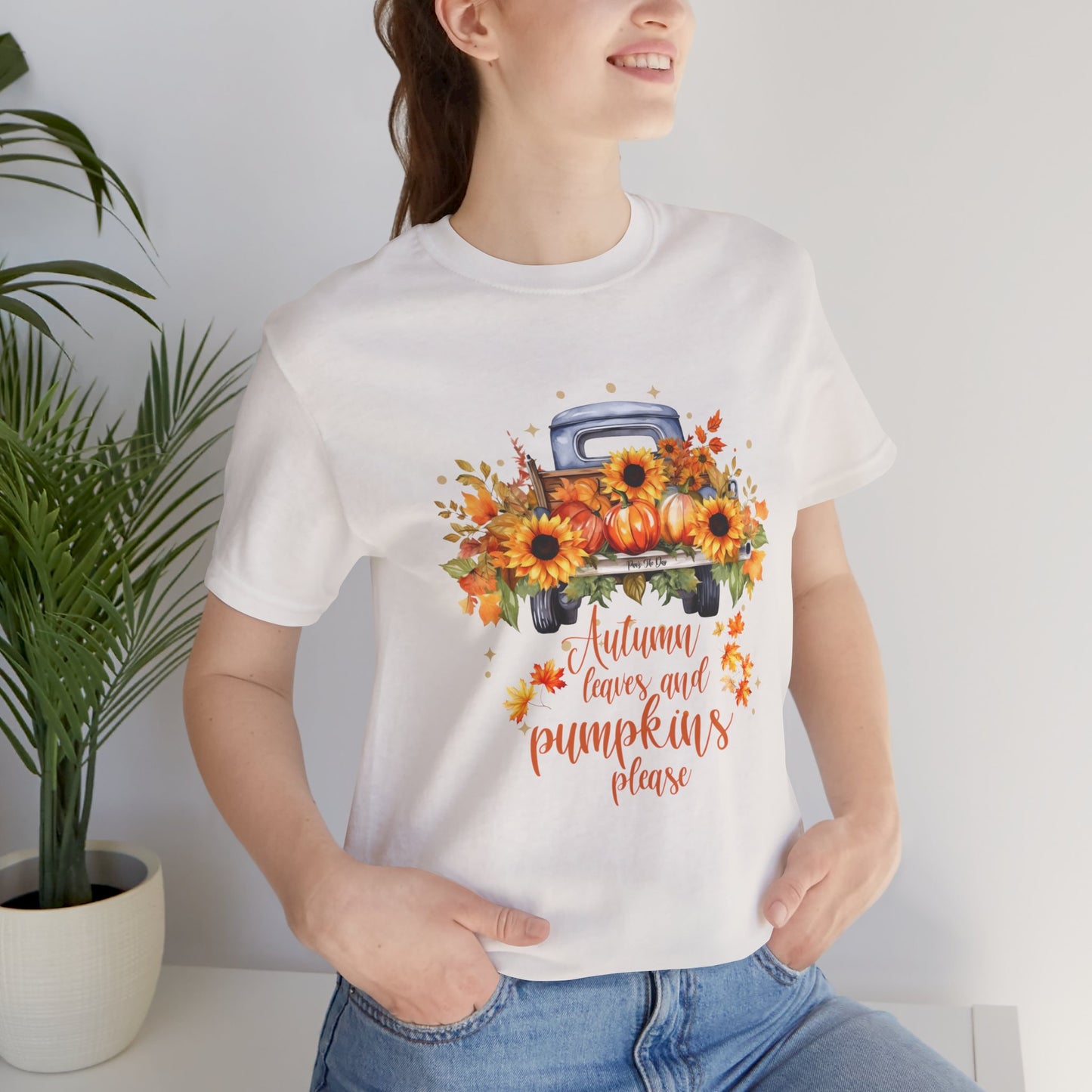 Autumn Leaves and Pumpkins Please Tee