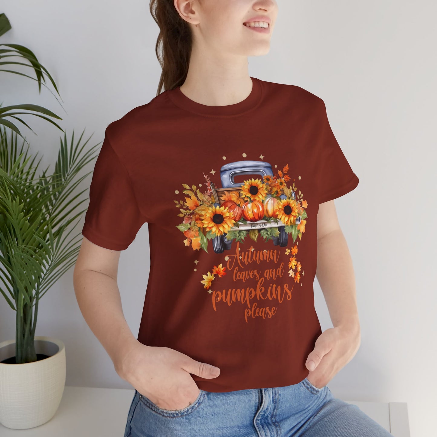 Autumn Leaves and Pumpkins Please Tee