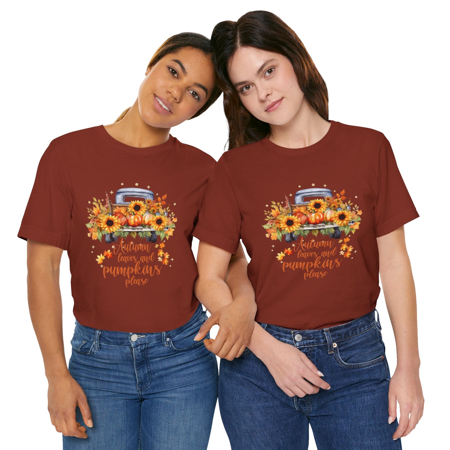 Autumn Leaves and Pumpkins Please Tee