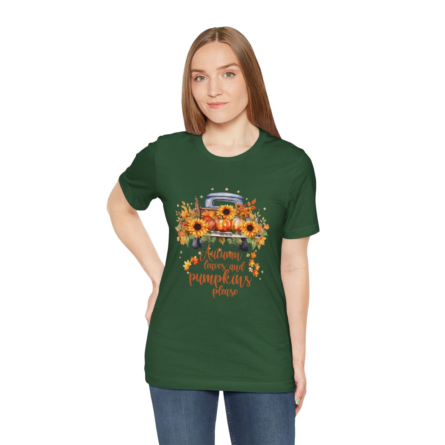 Autumn Leaves and Pumpkins Please Tee