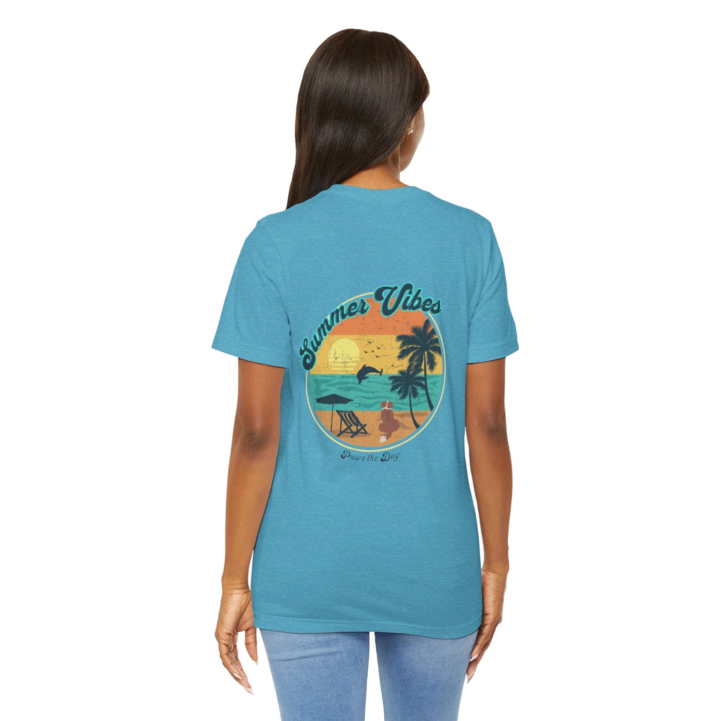 Distressed Summer Vibes Pawz The Day Tee